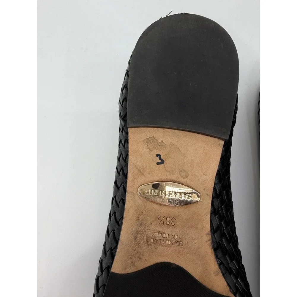 Sarah Flint Black Woven Leather Ballet Flats